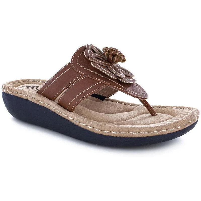 Luxury sandals for resorts-Cliffs by White Mountain Womens Carnation Faux Leather Slide On Thong Sandals