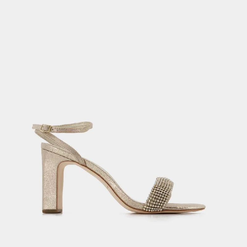 Sandals for poolside lounging-LOEFFLER RANDALL Elegant Rhinestone-Embellished Medium Heel Sandals