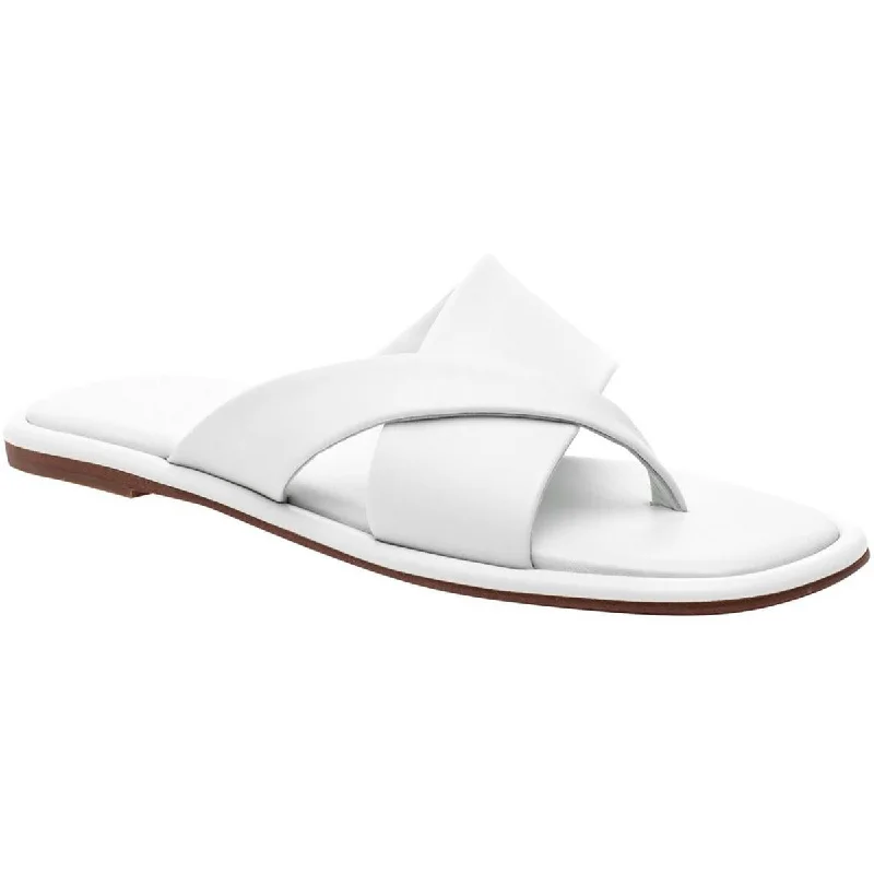 Sandals with cushioned footbeds-J/Slides Womens Yuri Leather Slip On Thong Sandals