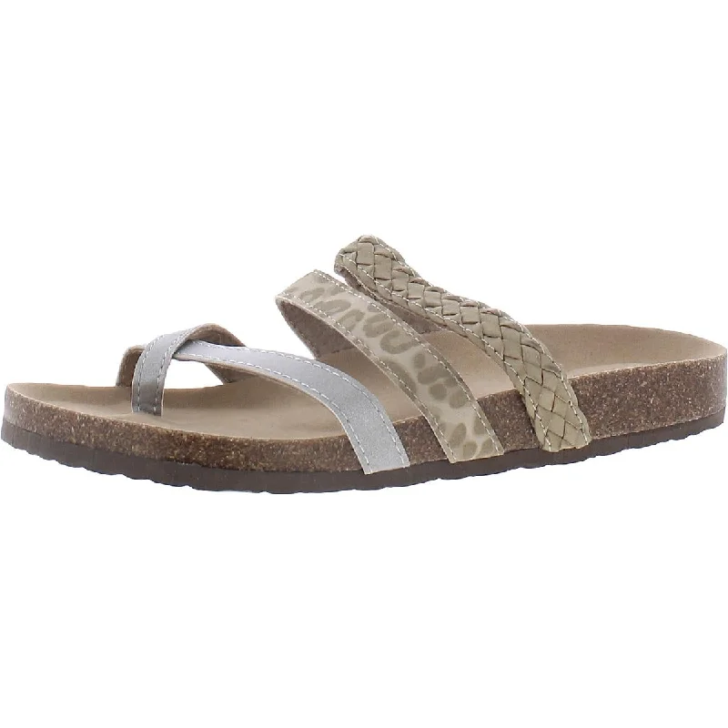 Sandals for warm weather strolls-Arizona Jeans Co.  Womens Fabian Toe Loop Open Toe Footbed Sandals