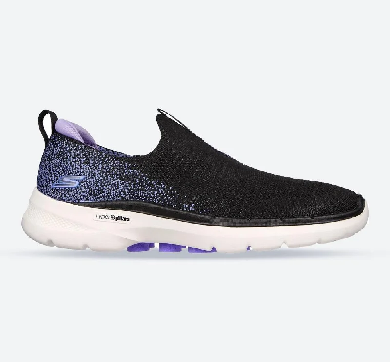 Athletic shoes for coach giftWomen's Wide Fit Skechers 124502 Go Walk 6 Glimmering Sneakers - Black/Lavender