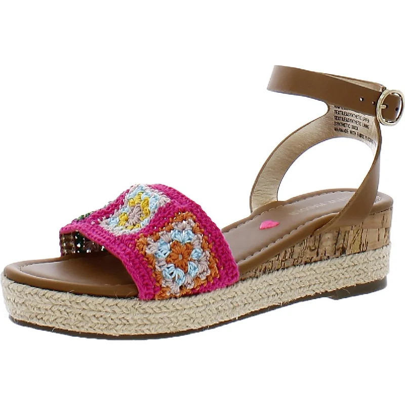 Sandals for seaside relaxation-Steve Madden Girls Karlee Knit Knit Front Slingback Sandals