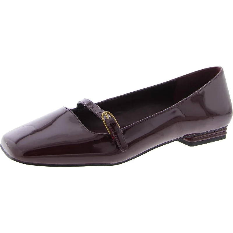 Flats with glitter style-Franco Sarto Womens TAYANA Patent Leather Cushioned Footbed Ballet Flats