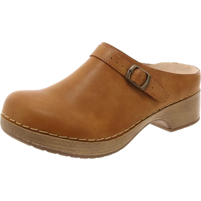 Flats with tasseled feel-Easy Works by Easy Street Womens Shira Faux Leather Mules Clogs