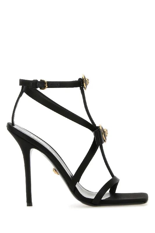 Sandals for casual summer vibes-VERSACE Elevated Satin Mini Sandals with 11 cm Heel