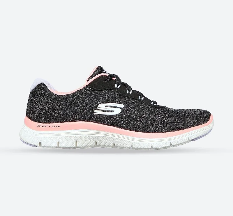 Athletic shoes for discount dealsWomen's Wide Fit Skechers 149570 Flex Appeal 4.0 Fresh Move Sneakers - Black/Coral