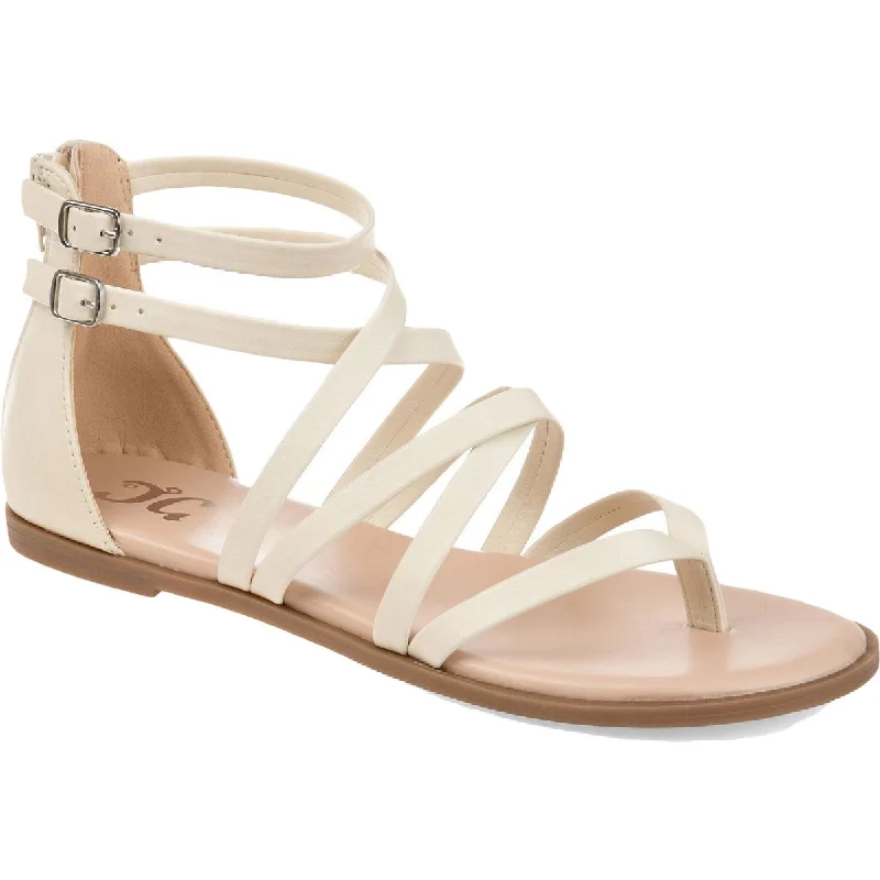 Sandals for relaxed vibes-Journee Collection Womens Zailie Faux Leather Thong Gladiator Sandals