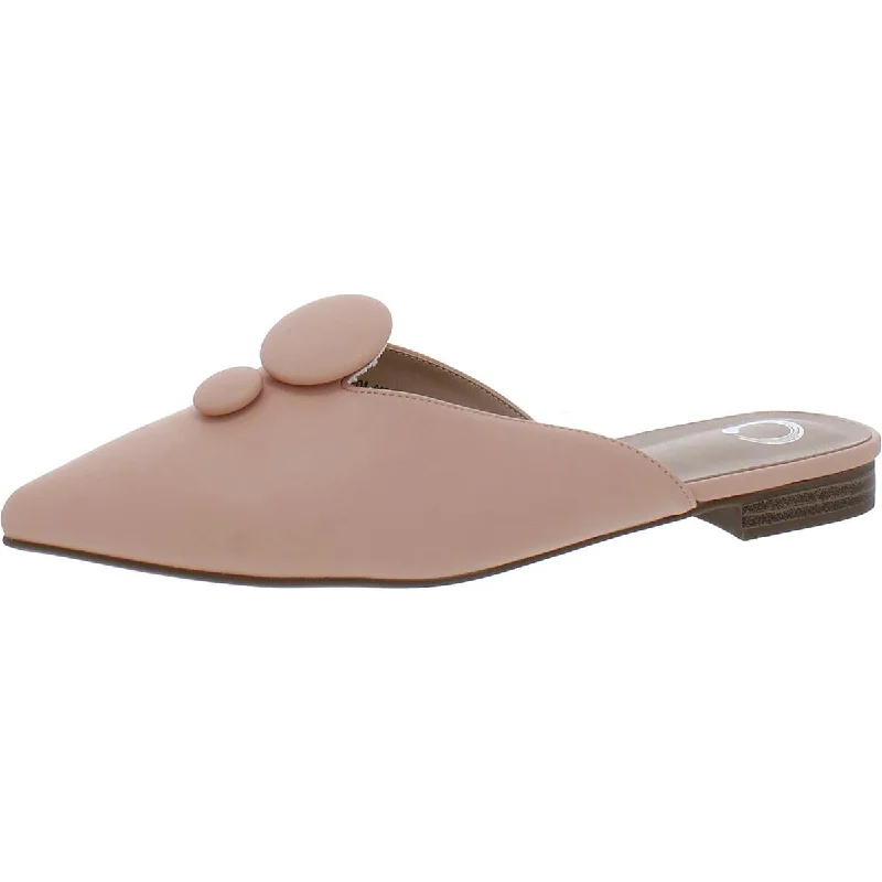 Flats for wine festival-Journee Collection Womens Maorie Leather Slip On Mules