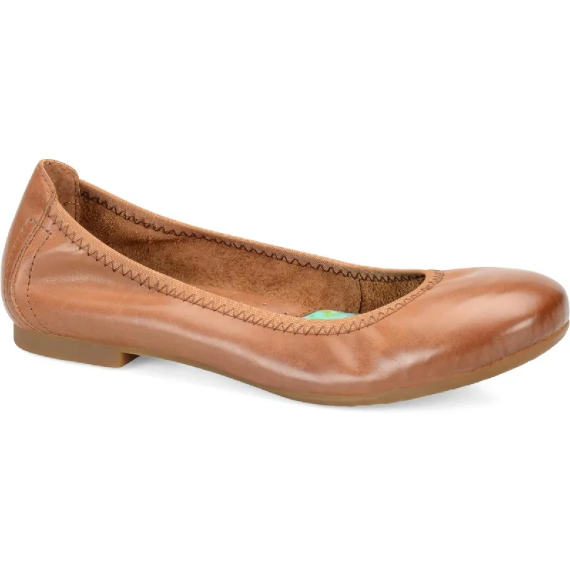 Flats with perforated style-Born Womens Julianne Leather Slip On Ballet Flats