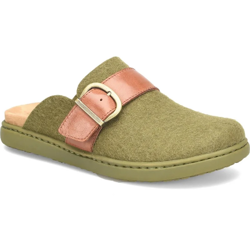 Flats for cruise vacation-Born Womens Lia Wool Buckle Clogs