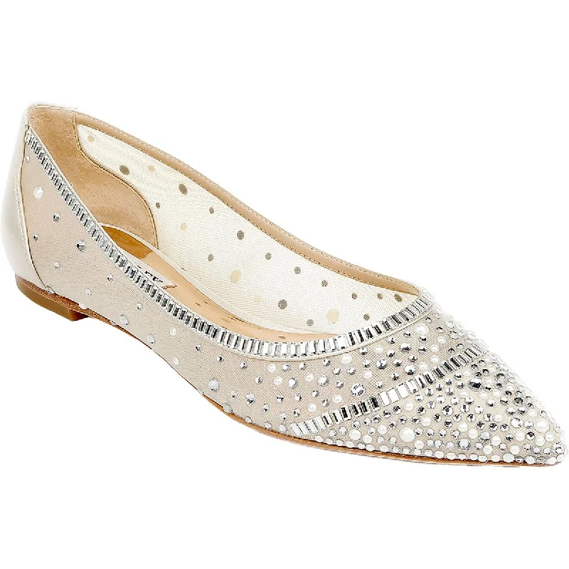 Flats with canvas design-Badgley Mischka Womens Babette Satin Slip-On Ballet Flats