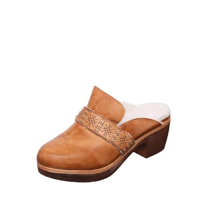 slippers with arch cushioningLola Clog In Tan Leather