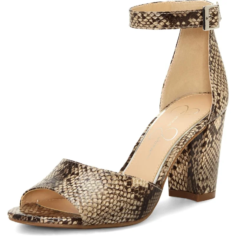 Sandals with non-slip heels-Jessica Simpson Women's Sherron Ankle Strap Block Heel Sandals