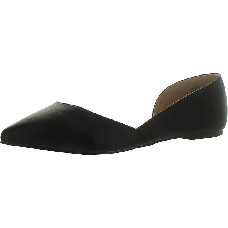 Flats with buckle closure-Journee Collection Womens Faux Leather Pointed Toe Ballet Flats