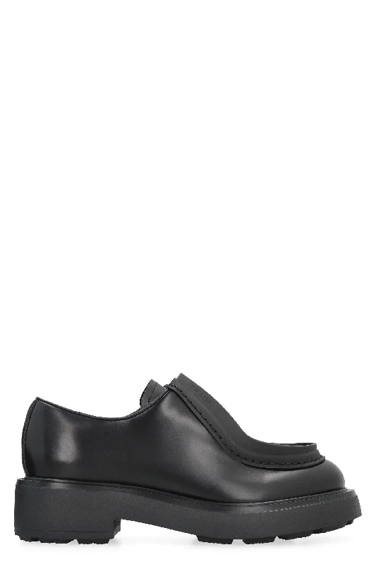 Sandals with bold buckle designs-PRADA Leather Lace-Up Shoes for Women