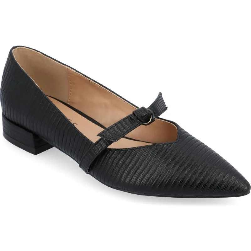 Flats with metallic style-Journee Collection Womens Cait Textured Pointed Toe Moccasins