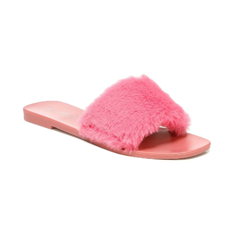 Sandals with durable straps-Circus by Sam Edelman Womens Everette Cozy Faux Fur Jelly Sandals