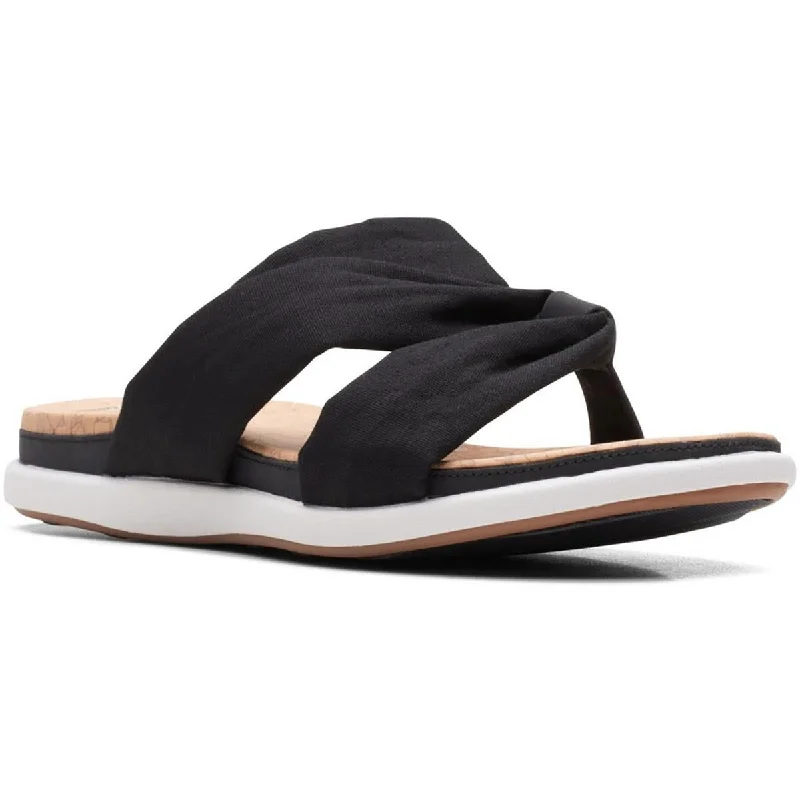 Sandals with colorful stitching-Clarks Womens Eliza Skip Slip-on Padded Slide Sandals