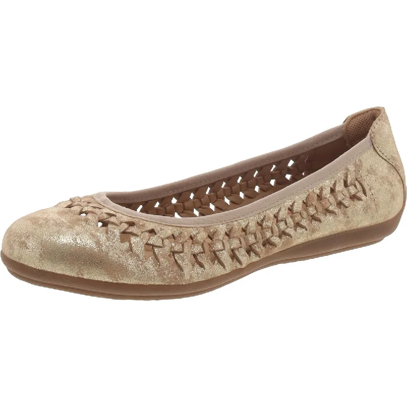 Flats for art festival-Comfortiva Womens Marilu Suede Metallic Ballet Flats