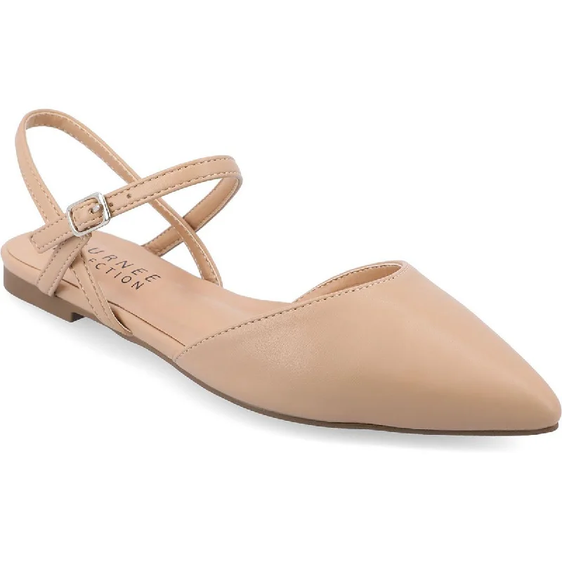 Flats for Christmas market-Journee Collection Womens MARTINE Faux Leather Pointed toe Flat Shoes