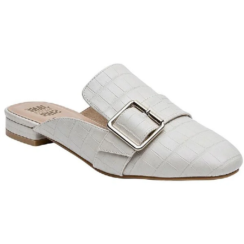 Flats with metallic feel-JANE AND THE SHOE Womens Isla Buckle Slip-On Mules