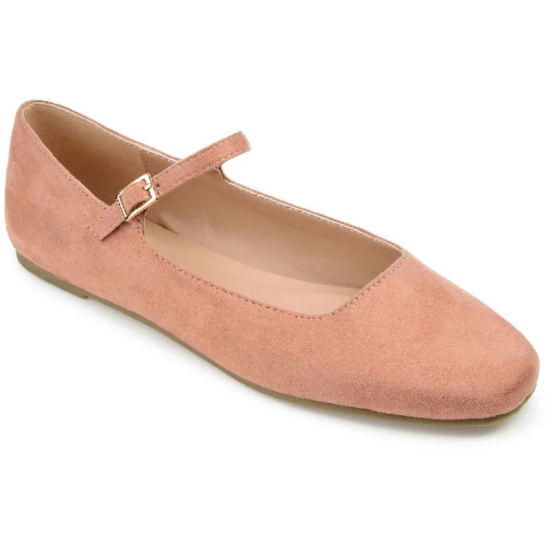 Flats for morning walk-Journee Collection Womens Carrie Faux Suede Slip On Ballet Flats