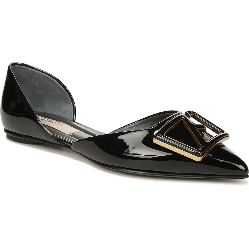 Flats with leather style-Franco Sarto Womens Hadley Patent Slip On D'Orsay