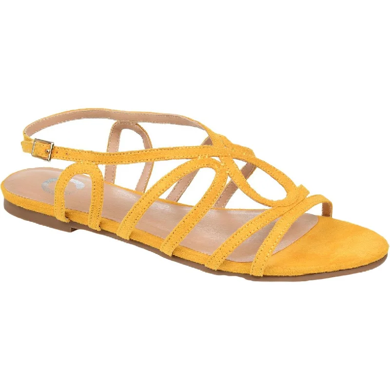 Sandals for poolside relaxation-Journee Collection Womens Honey Ankle Straps Slip On Flat Sandals