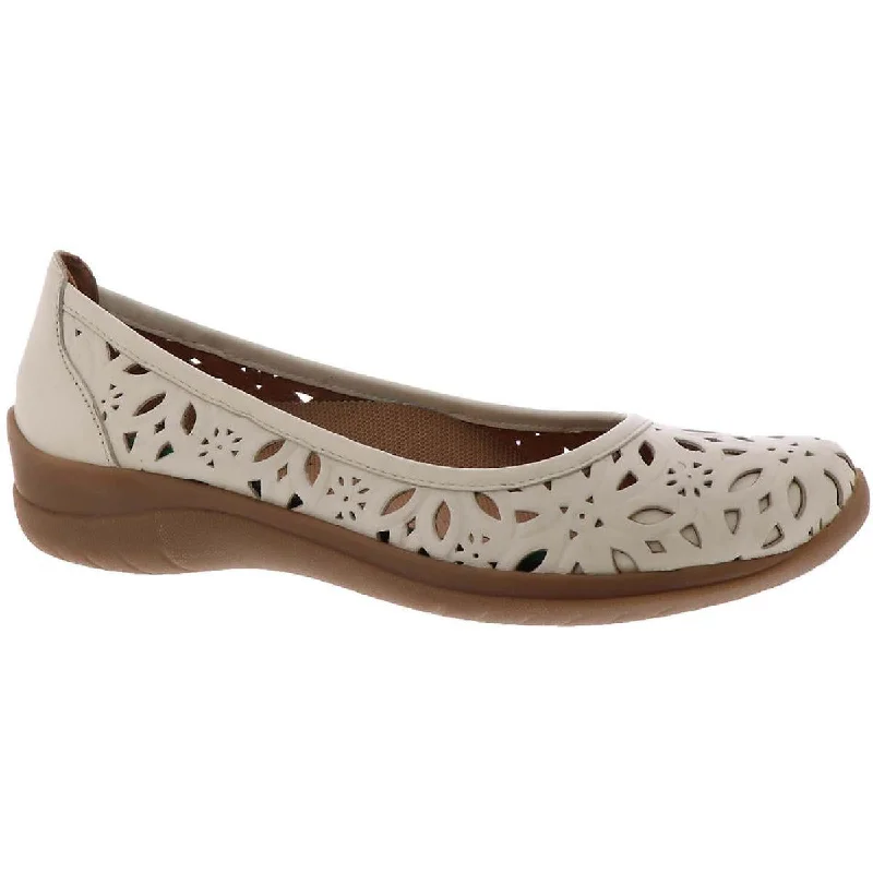 Flats for teachers-David Tate Womens Sela Leather Perforated Ballet Flats