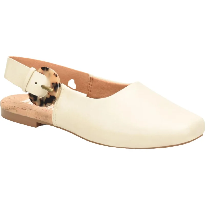 Flats with applique style-KORKS Womens Blush Faux Leather Slip-On Slingbacks