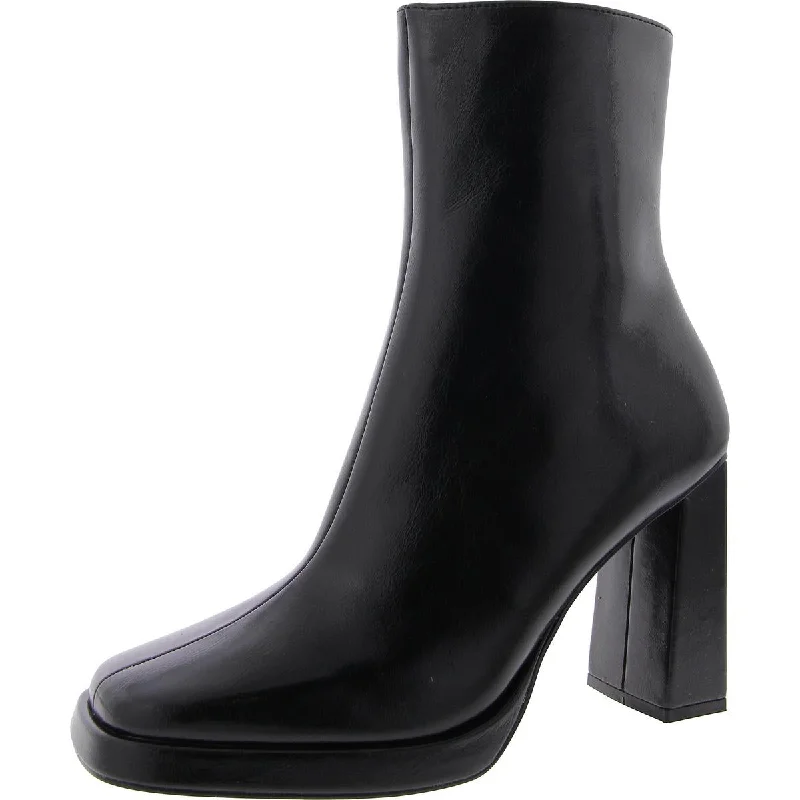 Freya Womens Leather Solid Mid-Calf Boots