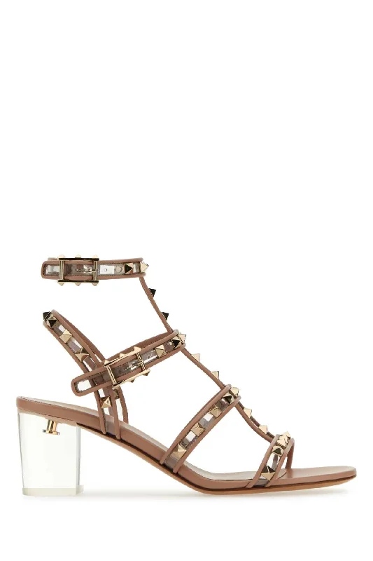 Sandals with trendy ankle ties-VALENTINO GARAVANI Chic Leather Sandals for Women - 2024 Collection