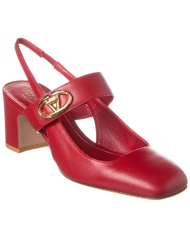 Valentino VLogo Signature 60 Leather Slingback Pump