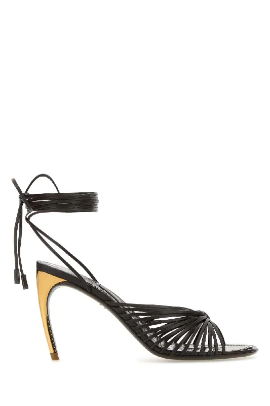 Sandals for relaxed vibes-Ferragamo Elegant Leather Atena Sandals with 8.5 cm Heel