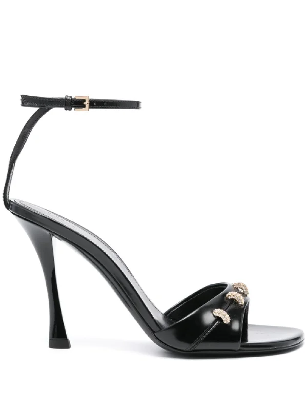 Sandals for sunny beach trips-GIVENCHY Stitched Leather High Heels Sandals