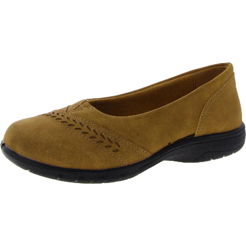 Flats for standing all day-Easy Street Womens Faux Suede Slip On Moccasins