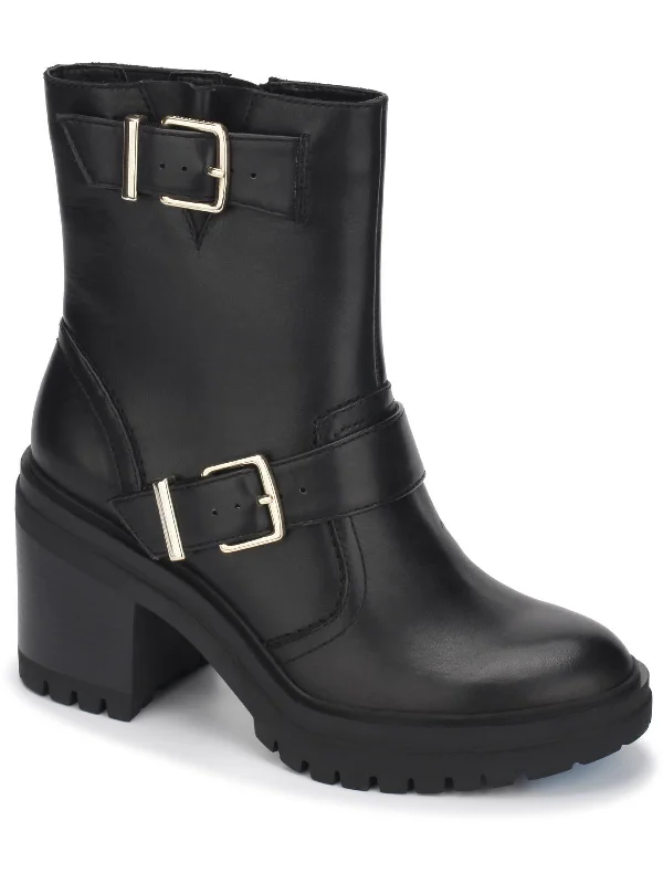 Rhode Womens Buckle Zipper Mid-Calf Boots