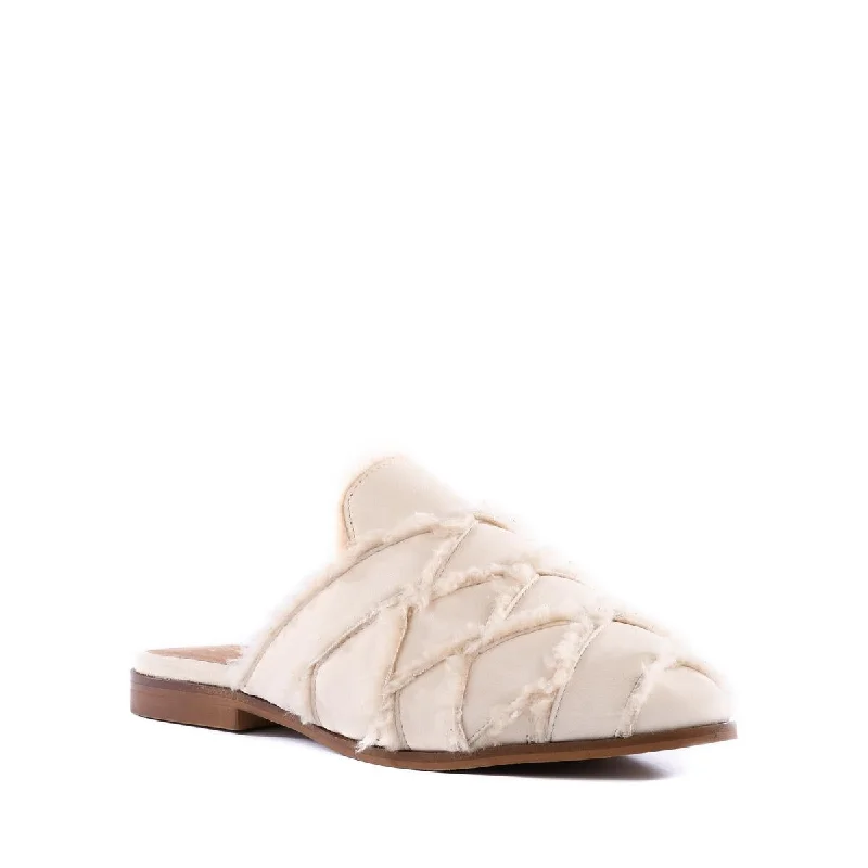 Flats for casual lunch-Seychelles Women's Survival Cozy Leather and Faux Fur Slip-on Mule