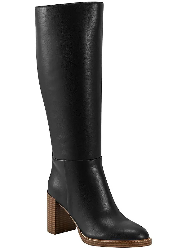 Gabey 3 Womens Faux Leather Wide Calf Knee-High Boots