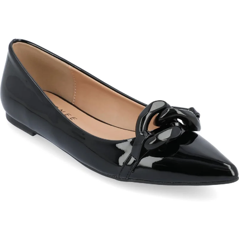 Flats for starlit night-Journee Collection Womens Clareene Patent Slip On Ballet Flats