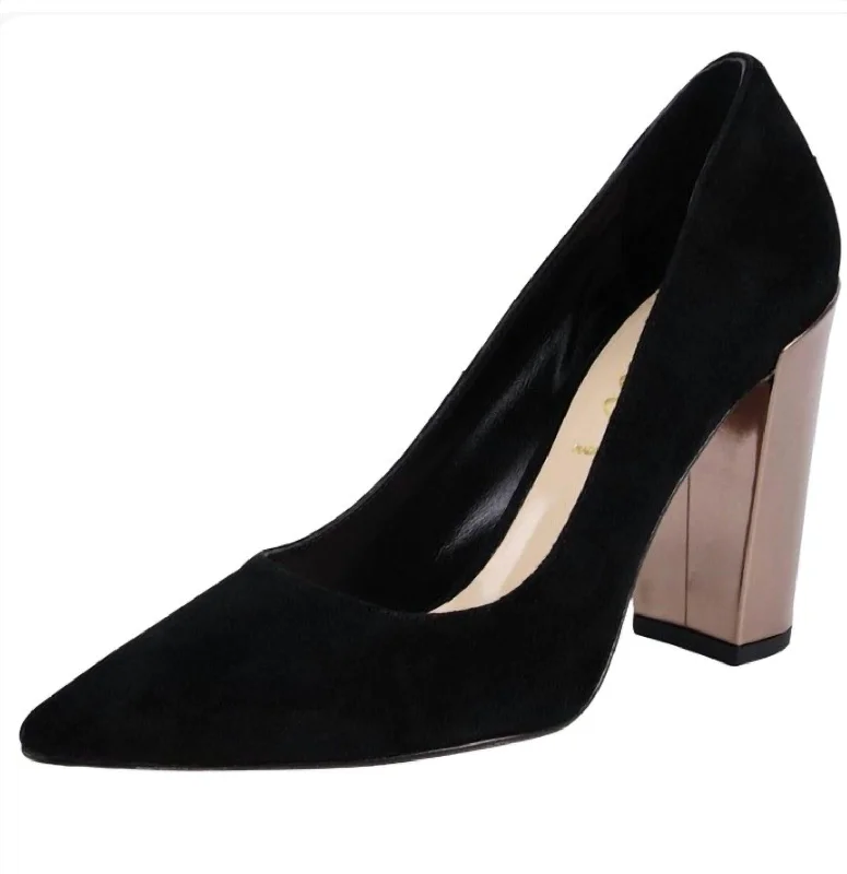 Women's Dutch Pointed Heels In Black Suede