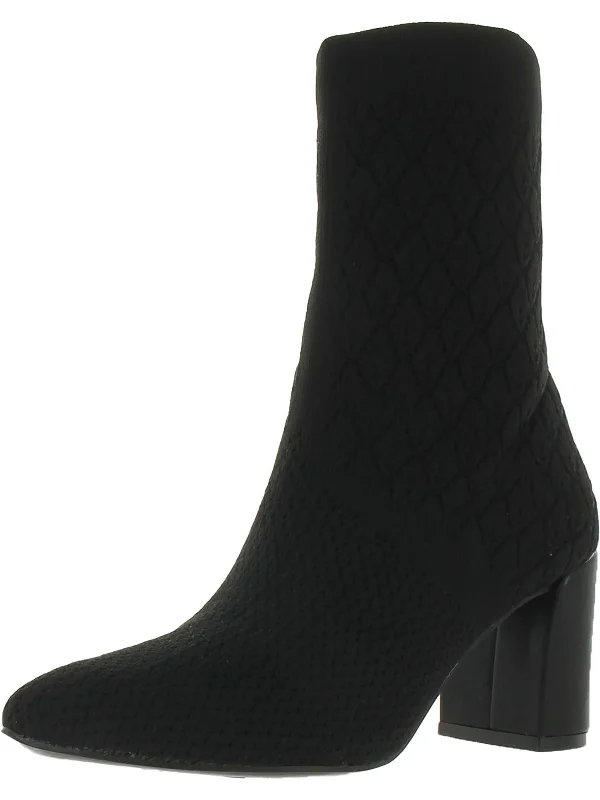 Womens Slip On Pointed Toe Mid-Calf Boots