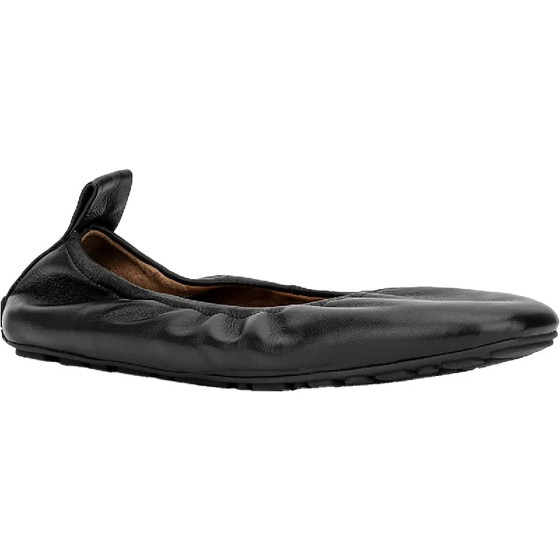 Flats for red carpet-Aquatalia Womens Quortney Leather Slip On Ballet Flats