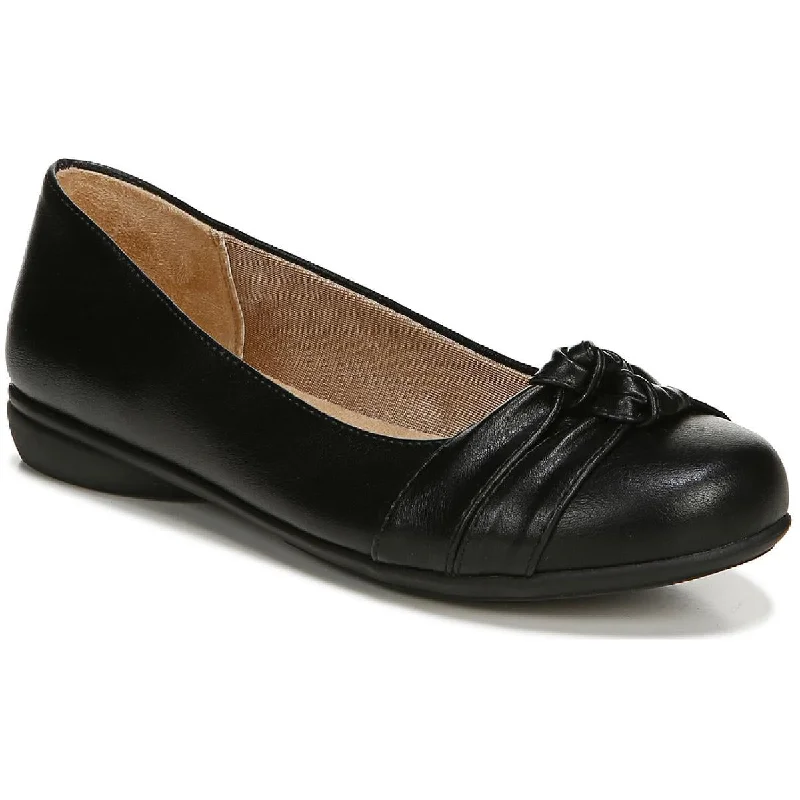 Flats for plus size-LifeStride Womens Anika Faux Leather Knot Front Ballet Flats