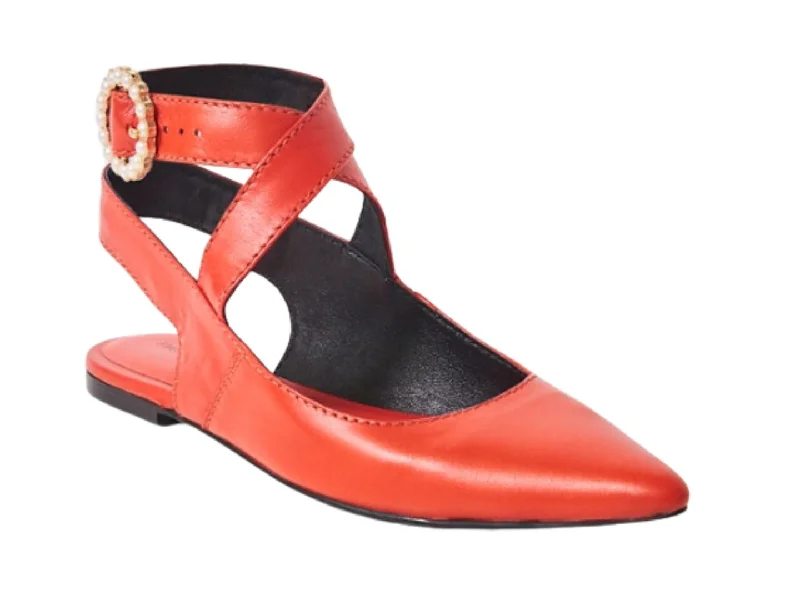 Flats for book festival-Free People: Parisa Point Flat in Red