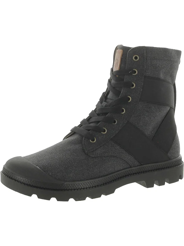 PLATON Womens Zip closure Lace up Combat & Lace-Up Boots