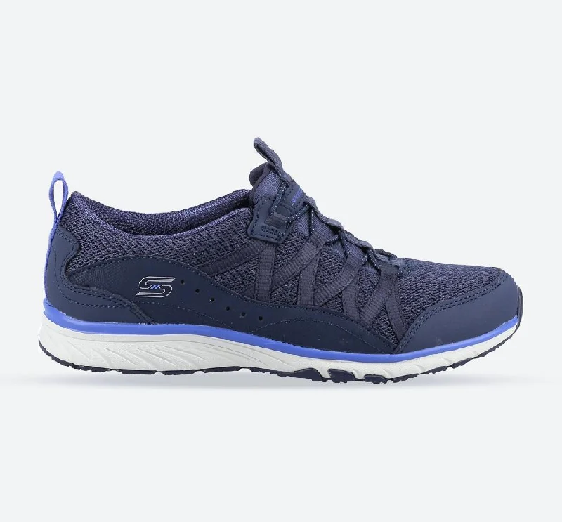 Athletic shoes for sports fansWomen's Wide Fit Skechers 104281 Gratis Sport Live Golden Sneakers - Navy