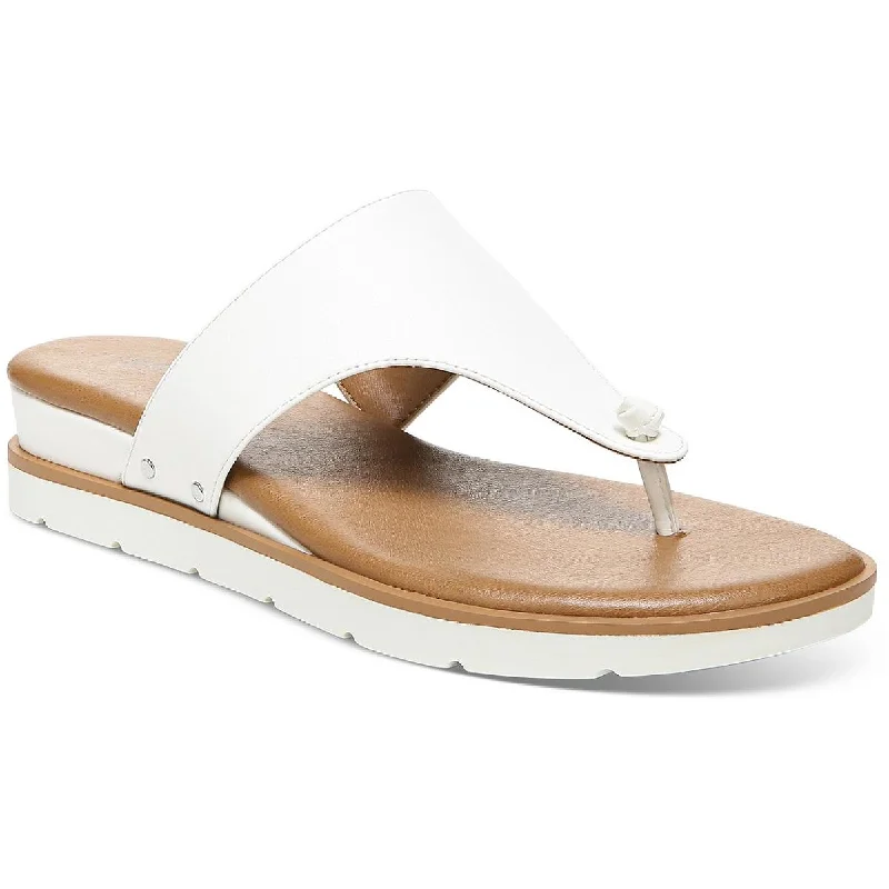 Sandals for luxury beach trips-Style & Co. Womens Emmaa Faux Leather Thong Flat Sandals