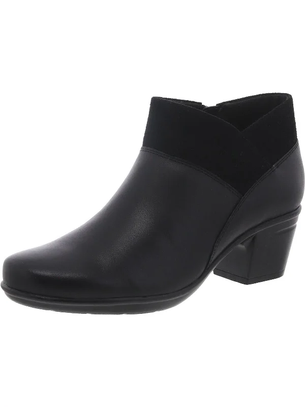 Latest ankle boot trends for 2025-cushioned boots for hiking-EMSLIE ESSEX Womens Leather Block heel Ankle Boots