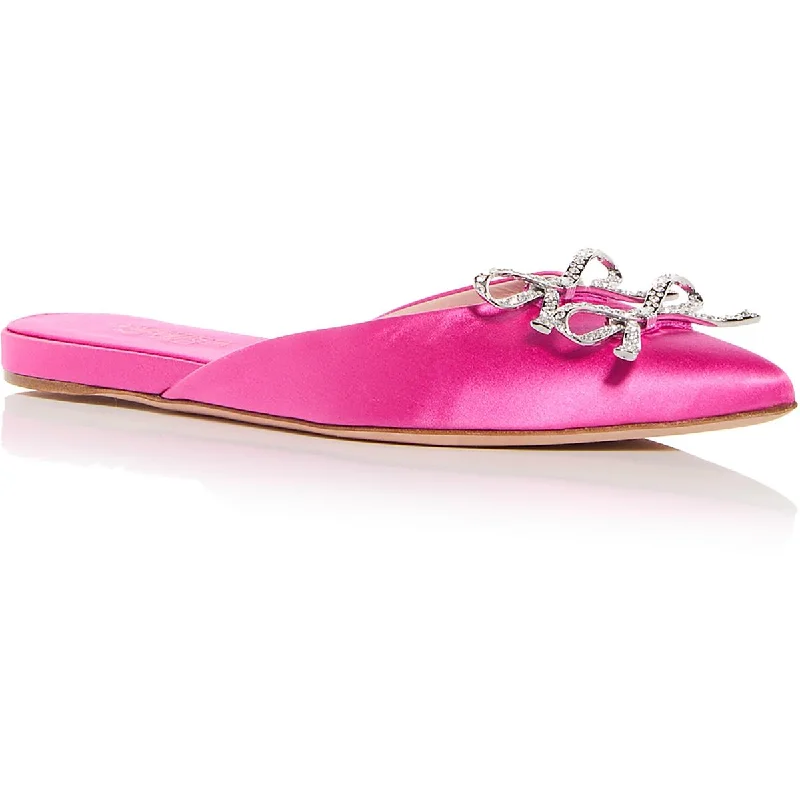 Flats for workshop-Giambattista Valli Womens Satin Pointed Toe Mules